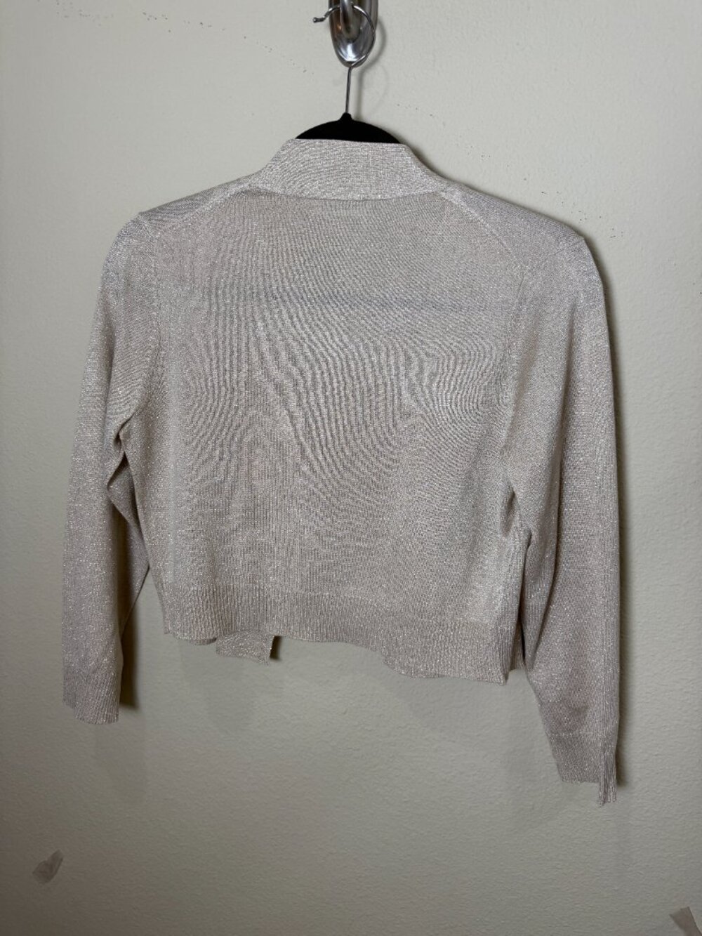Calvin Klein 3/4 Sleeve Glitter Shrug Cardigan Sparkly Gold Size Small - Picture 6 of 9